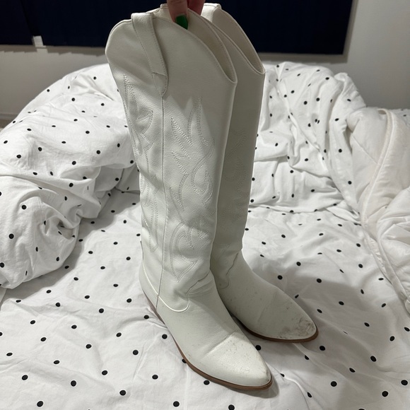 White Cowboy Boots - Picture 1 of 4